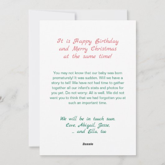 Cartes Pour Fêtes Annuelles Pink Teddy Bear First Christmas Flat Holiday Card (Dos)