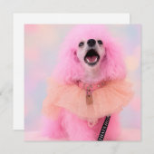 Cartes Pour Fêtes Annuelles Pink Toy Poodle, Mozzarella The Poodle, card (Devant / Derrière)