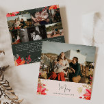 Cartes Pour Fêtes Annuelles Pink Winter Floral Joyeux Sept Photo Noël<br><div class="desc">Cette carte de vacances de Noël rose et fleurie sept photo a un design fantasque et élégant avec des illustrations d'aquarelle vibrante de poinsettias rouges et roses et une végétation hivernale délicate. Avec des éléments botaniques chics comme le pin, le houx et les baies d’hiver, la palette colorée de la...</div>