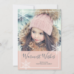 Cartes Pour Fêtes Annuelles Pink Winter Wonderland Photo de vacances personnal