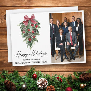 Cartes Pour Fêtes Annuelles Pins aquarelle Joyeux Noël Photo de l'entreprise
