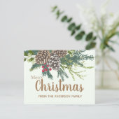 Cartes Pour Fêtes Annuelles Pins cônes et verdure Noël (Debout devant)