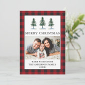 Cartes Pour Fêtes Annuelles Pins d'aquarelle photo Plaqué de Noël (Debout devant)