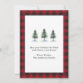 Cartes Pour Fêtes Annuelles Pins d'aquarelle photo Plaqué de Noël (Dos)