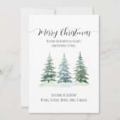 Cartes Pour Fêtes Annuelles Pins d'aquarelle rustique Joyeux Noël (Devant)