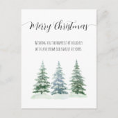 Cartes Pour Fêtes Annuelles Pins d'aquarelle simple Joyeux Noël (Devant)