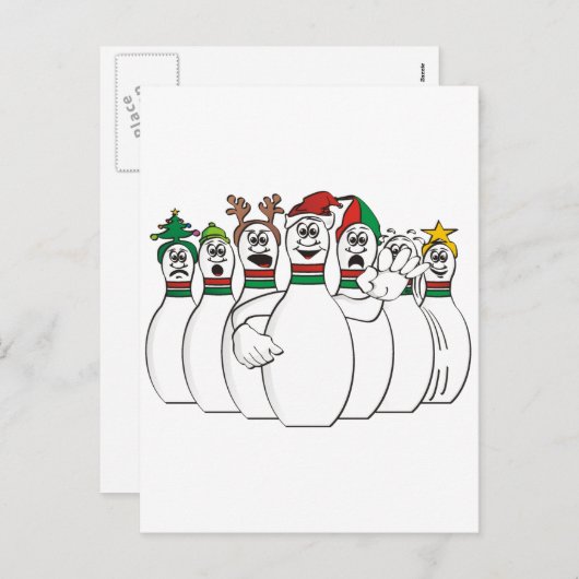 Cartes Pour Fêtes Annuelles Pins de bol de Noël (Devant / Derrière)
