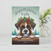 Cartes Pour Fêtes Annuelles Pins de forêt rustique Peebox Joyeux Noël (Debout devant)