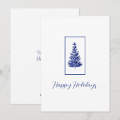 Cartes Pour Fêtes Annuelles Pins Indigo (Devant / Derrière)