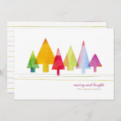 Cartes Pour Fêtes Annuelles Pins peints (Devant / Derrière)