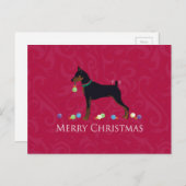 Cartes Pour Fêtes Annuelles Pinscher Miniature Salutations (Devant / Derrière)