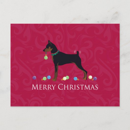Cartes Pour Fêtes Annuelles Pinscher Miniature Salutations (Devant)