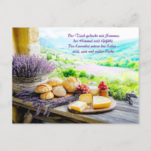 Cartes Pour Fêtes Annuelles Pique-nique de lavande au fromage et au pain
