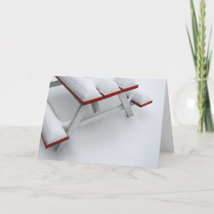 Cartes Pour Fêtes Annuelles pique-nique sous la neige