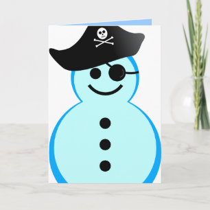 Cartes Pour Fêtes Annuelles pirate de bonhomme de neige