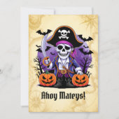 Cartes Pour Fêtes Annuelles Pirate Squelette Effrayant Halloween (Devant)