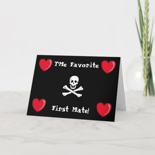 Cartes Pour Fêtes Annuelles Pirate Valentine (Devant)