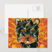 CARTES POUR FÊTES ANNUELLES PISCINE DE YORKIE (Devant / Derrière)