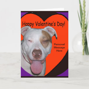 Cartes Pour Fêtes Annuelles Pit Bull Valentine Ajouter un message personnel