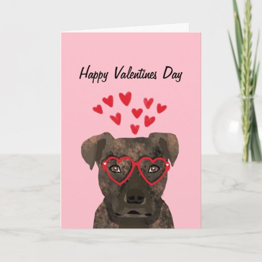 Cartes Pour Fêtes Annuelles Pitbull Brindle Valentines Love Card (Devant)