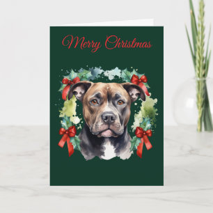 Cartes Pour Fêtes Annuelles Pitbull de Noël