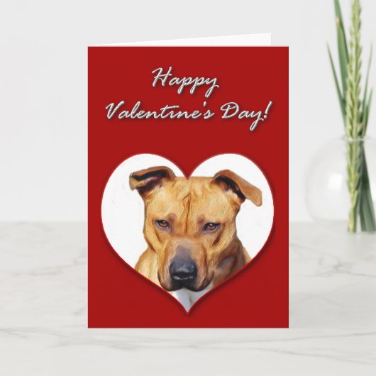 Cartes Pour Fêtes Annuelles Pitbull Valentines (Devant)