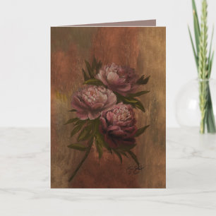 Cartes Pour Fêtes Annuelles Pivoines Vintage