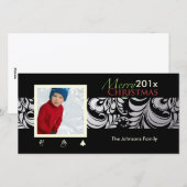 Cartes Pour Fêtes Annuelles PixDezines Bellissimo Damask, christmas (Devant / Derrière)