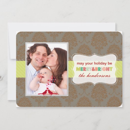 Cartes Pour Fêtes Annuelles PixDezines chic damask/use new template below (Devant)