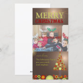 Cartes Pour Fêtes Annuelles PixDezines Retro Christmas Ornaments Tree (Devant / Derrière)
