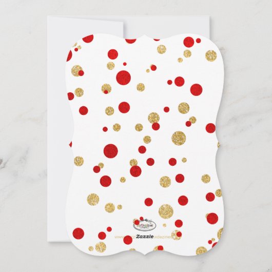Cartes Pour Fêtes Annuelles PixDezines rouge/or/fausse feuille confetti/vacanc (Dos)
