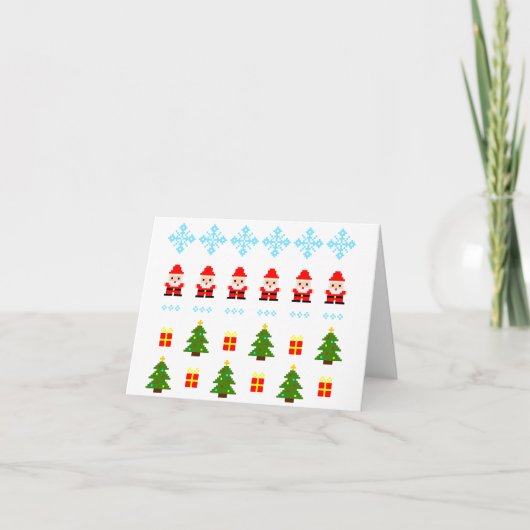 Cartes Pour Fêtes Annuelles Pixel Art Christmas (Devant)