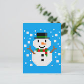 Cartes Pour Fêtes Annuelles Pixel Art SNOWMAN (Debout devant)