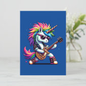 Cartes Pour Fêtes Annuelles Pixel Punk Rock Unicorne (Debout devant)