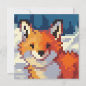 Cartes Pour Fêtes Annuelles Pixelart, vos, Fox, Pixel Art (Devant)