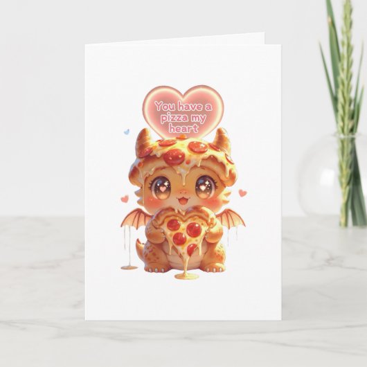 Cartes Pour Fêtes Annuelles Pizza Valentine  (Devant)