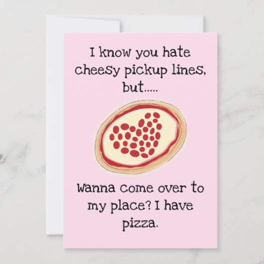 Cartes Pour Fêtes Annuelles Pizza Valentine Flat (Devant)