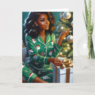 Cartes Pour Fêtes Annuelles PJs de Père Noël impertinents