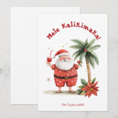 Cartes Pour Fêtes Annuelles Plage agréable Hawaii Mele Kalikimaka Noël (Devant / Derrière)
