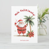 Cartes Pour Fêtes Annuelles Plage agréable Hawaii Mele Kalikimaka Noël (Debout devant)