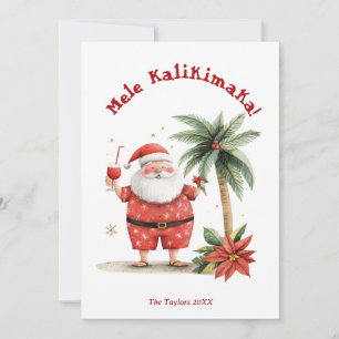 Cartes Pour Fêtes Annuelles Plage agréable Hawaii Mele Kalikimaka Noël