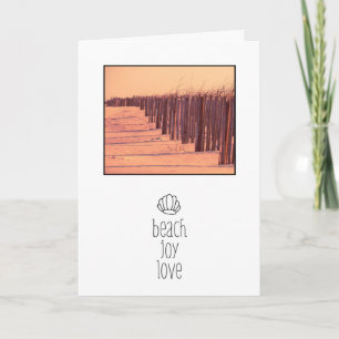 Cartes Pour Fêtes Annuelles Plage côtière Dunes clôture Joy Love