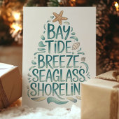 Cartes Pour Fêtes Annuelles Plage d'arbre de Noël côtière