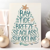 Cartes Pour Fêtes Annuelles Plage d'arbre de Noël côtière