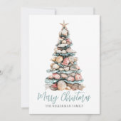 Cartes Pour Fêtes Annuelles Plage d'arbres de Noël (Devant)