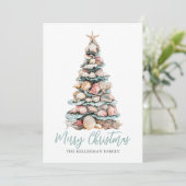 Cartes Pour Fêtes Annuelles Plage d'arbres de Noël (Debout devant)