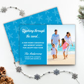 Cartes Pour Fêtes Annuelles Plage Dashing À Travers Le Sable Noël Vacances