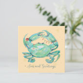 Cartes Pour Fêtes Annuelles Plage de crabe de Noël (Debout devant)