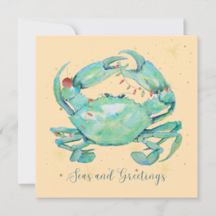 Cartes Pour Fêtes Annuelles Plage de crabe de Noël
