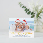 Cartes Pour Fêtes Annuelles Plage de Funny Joyeuses Fêtes (Debout devant)